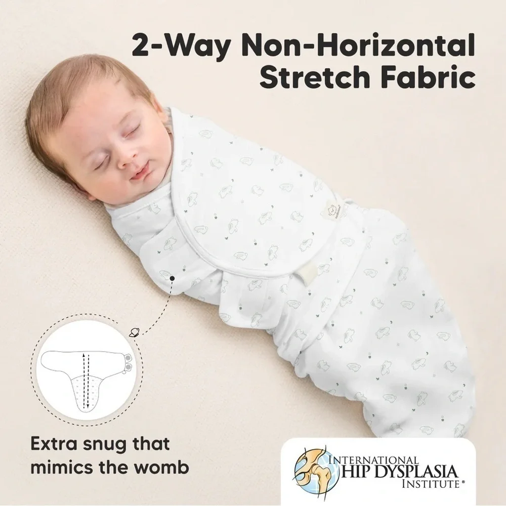 KeaBabies 3-Pack Soothe Swaddle Wraps- Printed Grey/Sage/White Size OS (0-3M)